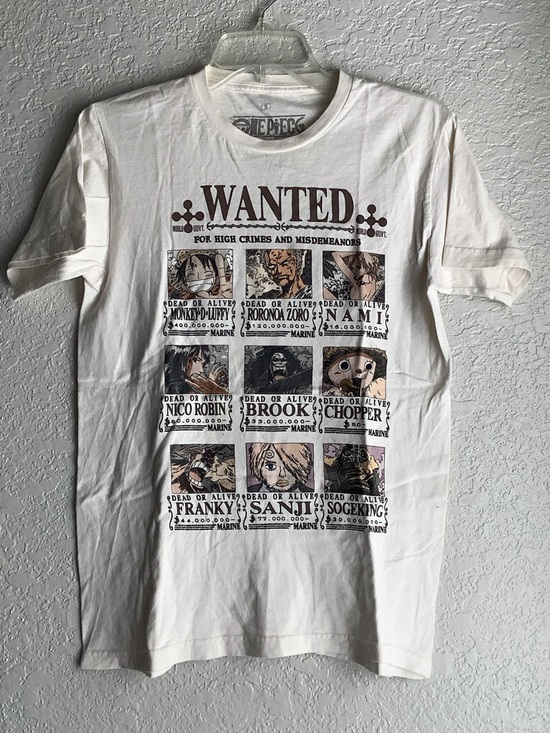 Onepiece Tops - Onepiece White Graphic 'WANTED' Crewneck Tee with Multi-Color Poster Print